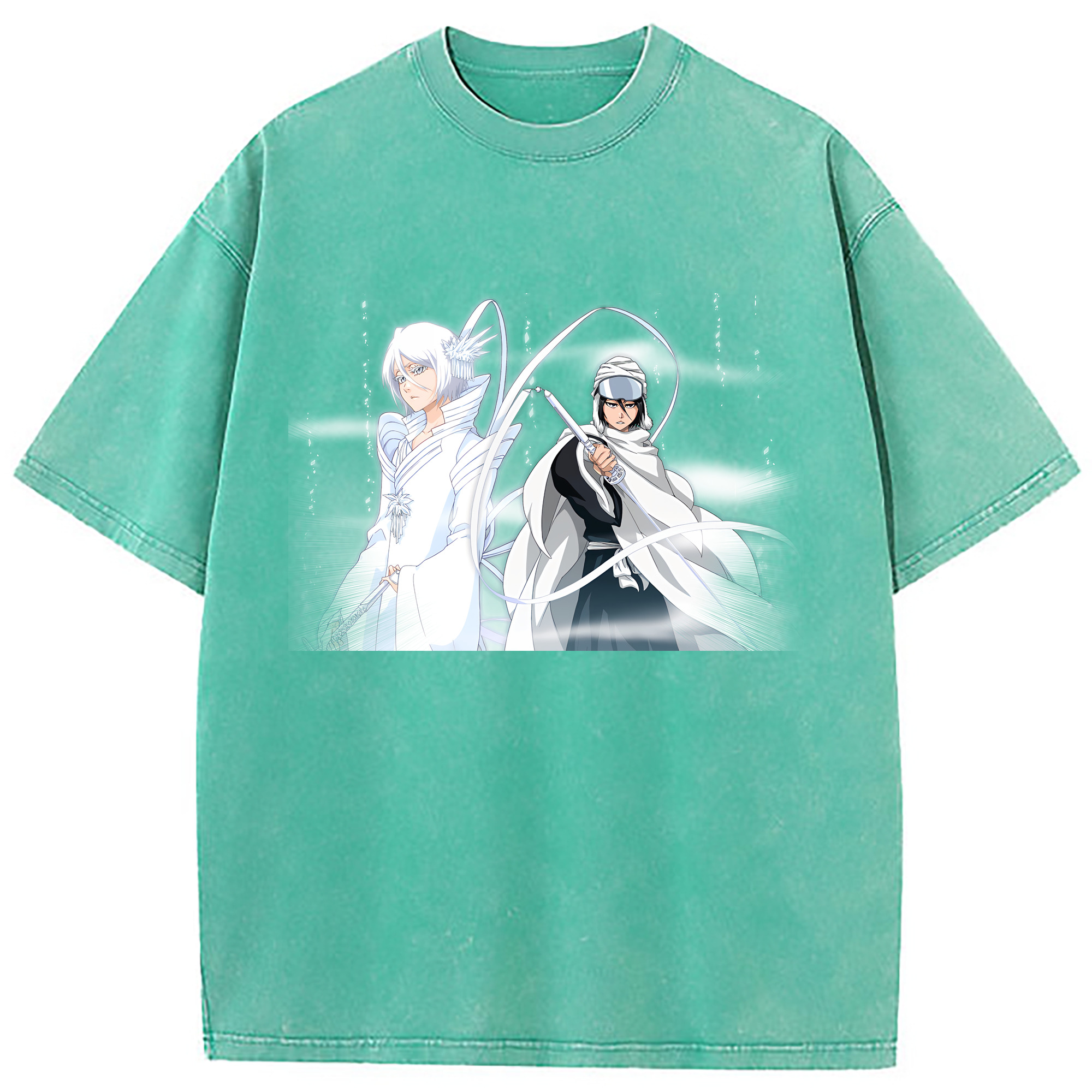 （画像用） ブリーチ 朽木ルキア BLEACH Kuchiki Rukia 綿100% ヴィンテージ風 半袖Tシャツ（フロントプリント）